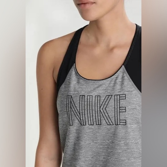 Nike Women's Gray and Black Tank Top - Picture 2 of 14